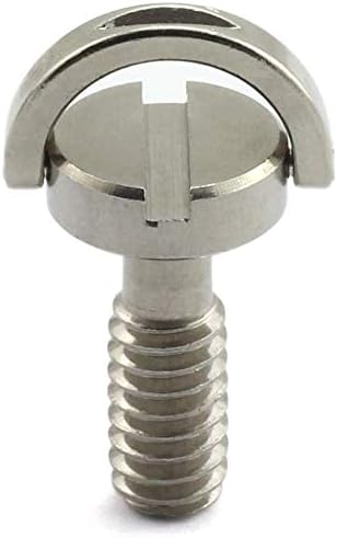 HJ Garden 2pcs 1/4-20 Thread D-Ring Stainless Steel Camera Fixing Screws for Camera Tripod Monopod QR Plate,D Shaft Quick Release Plate Mounting Screw 17mm Length