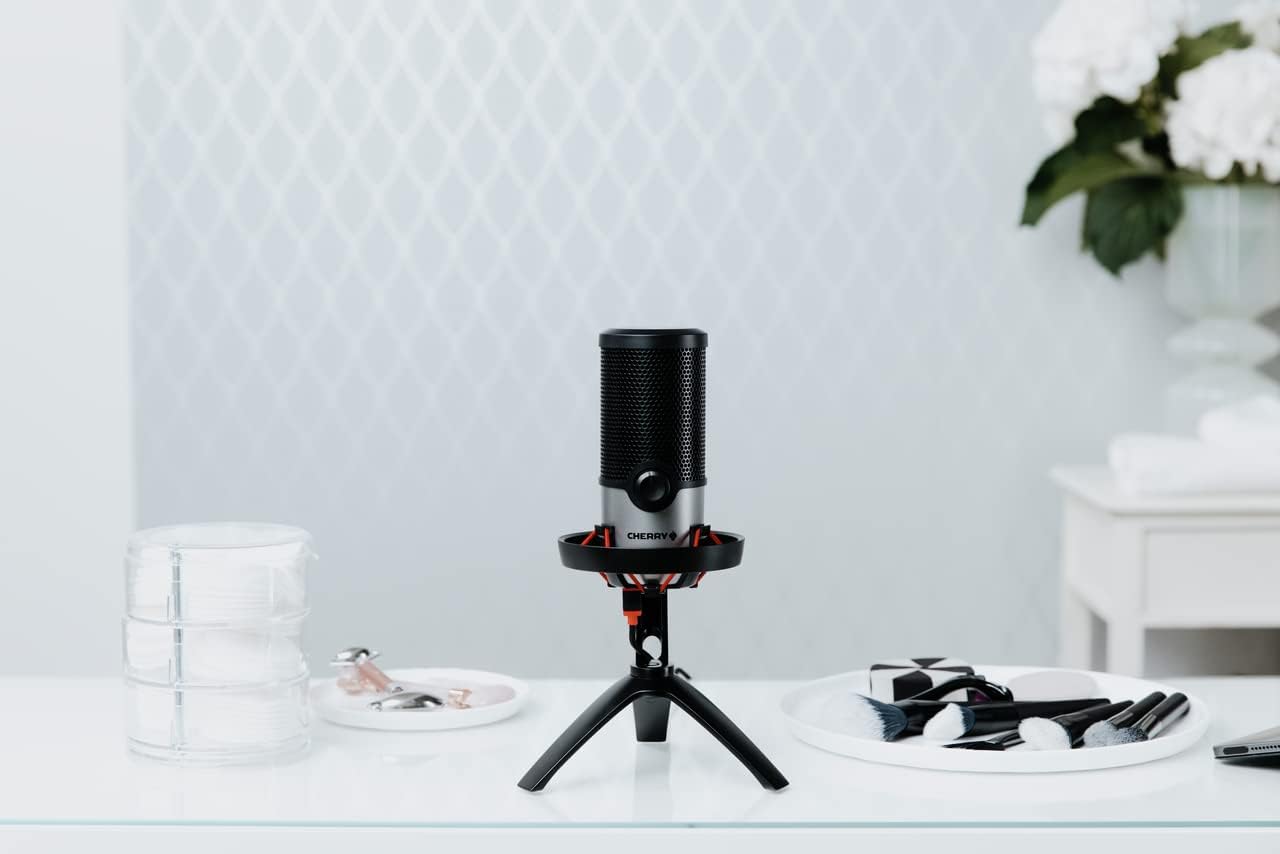 Cherry UM Series 3.0, 6.0 and 9.0 PRO RGB USB Microphone for PC, Mac, Gaming, Recording, Streaming, Podcasting, Studio and Computer Condenser. (UM 6.0 Silver)