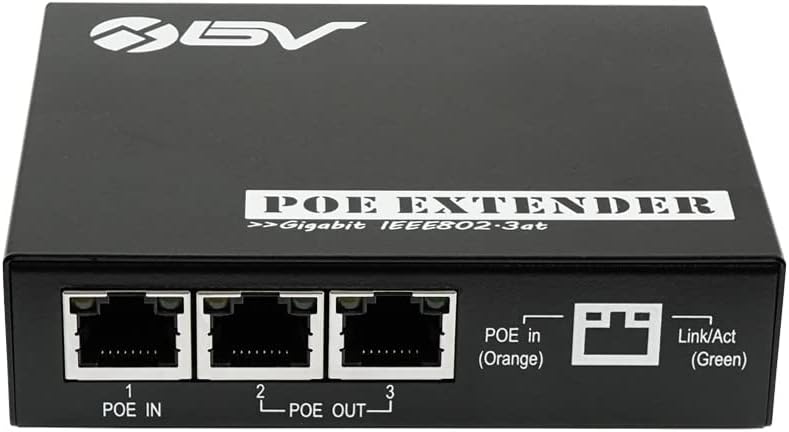 BV-Tech 3-Port PoE Extender - High-Efficiency Ethernet Expander, IEEE 802.3af/at Compliant, Perfect for IP Devices