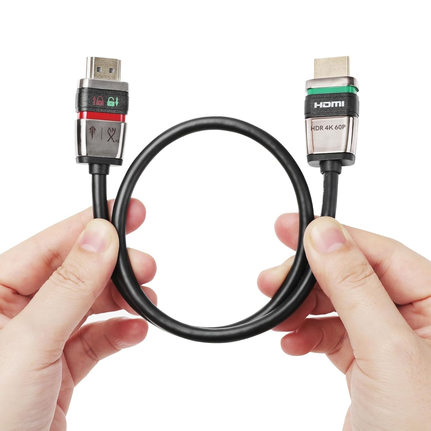 Locking HDMI 2.0 Cable - 4K@60Hz 18Gbps HDR for High-Speed Video Transfer with Ultra Lock System-0.5M/1.6FT