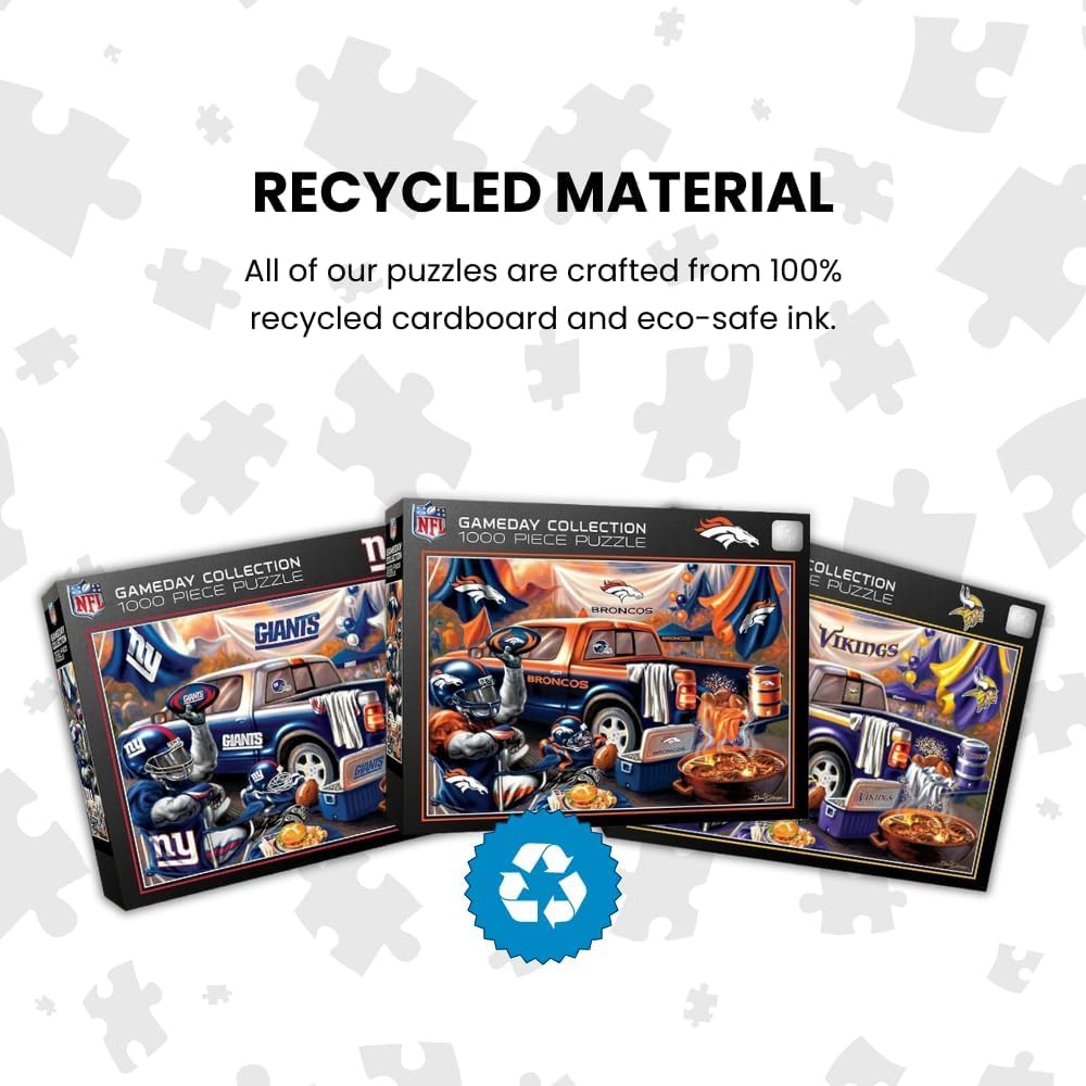 MasterPieces - 1000 Piece Jigsaw Puzzle, NFL Denver Broncos, Fun for Adults and Family, Non-Glare Finish, 19.25"x26.75"