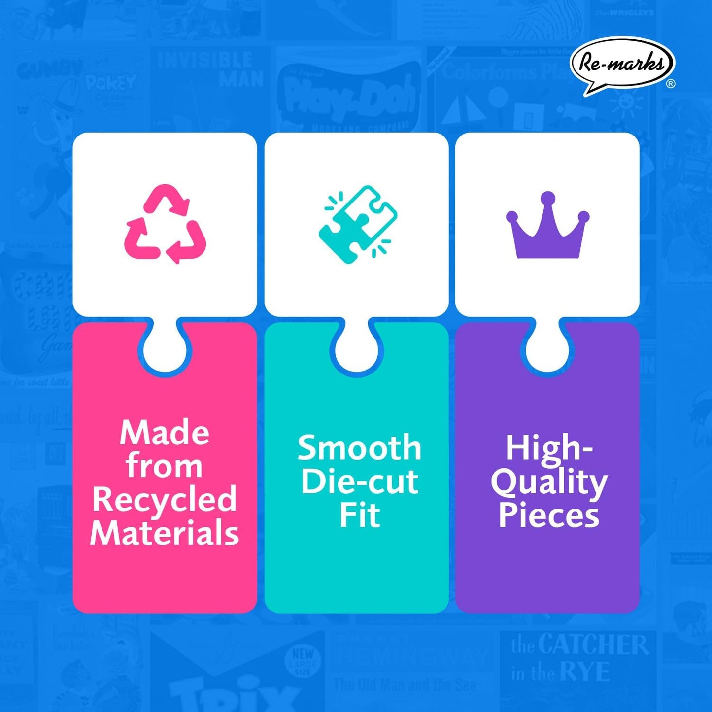 Re-marks 1950s Pop Culture Puzzle, 1500 Pieces for All Ages