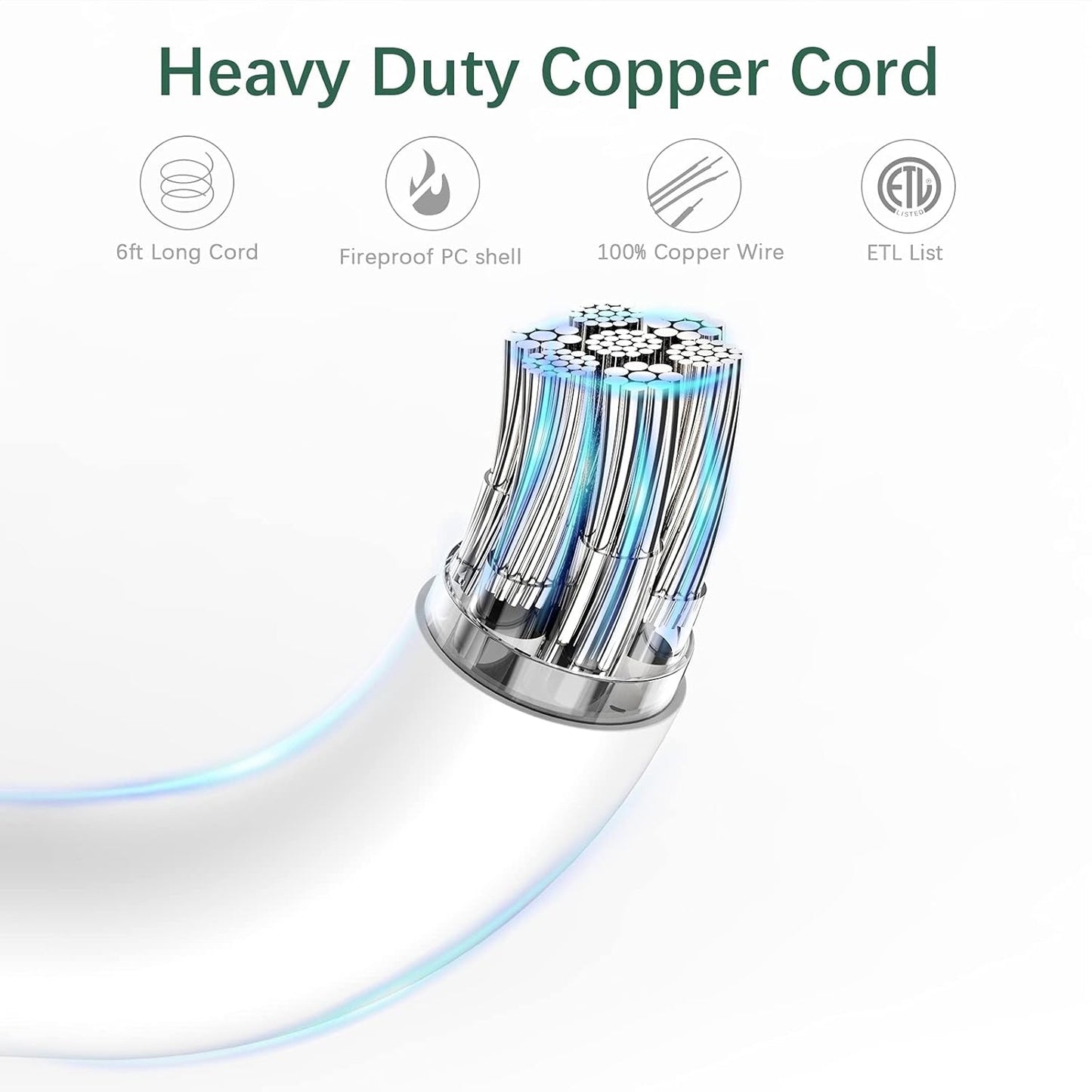 Power Strip Surge Protector 23 in 1, 6ft Extension Cord with 3 USB Ports Smart 3.1A, Multiple Outlet Adapter 20 Outlets, Outlet Extender Cord Organizer for Office, College, Apartment, Gaming Stuff