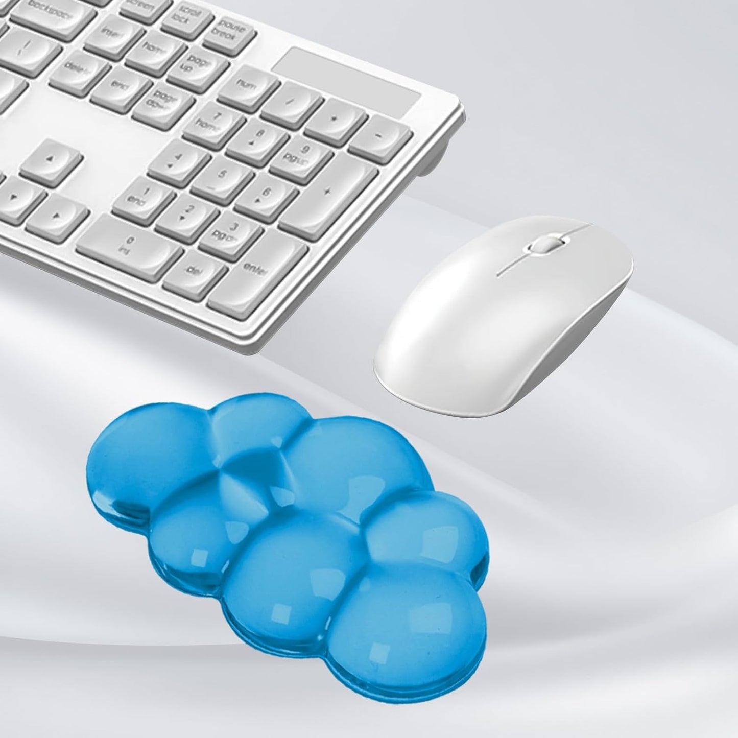 Gel Cloud Mouse Wrist Rest, Cute Wrist Support and Arm Support for Mouse Rest Typing Pain Relief,Suitable for Office/Computer/Laptop/Gaming (Transparent Blue)