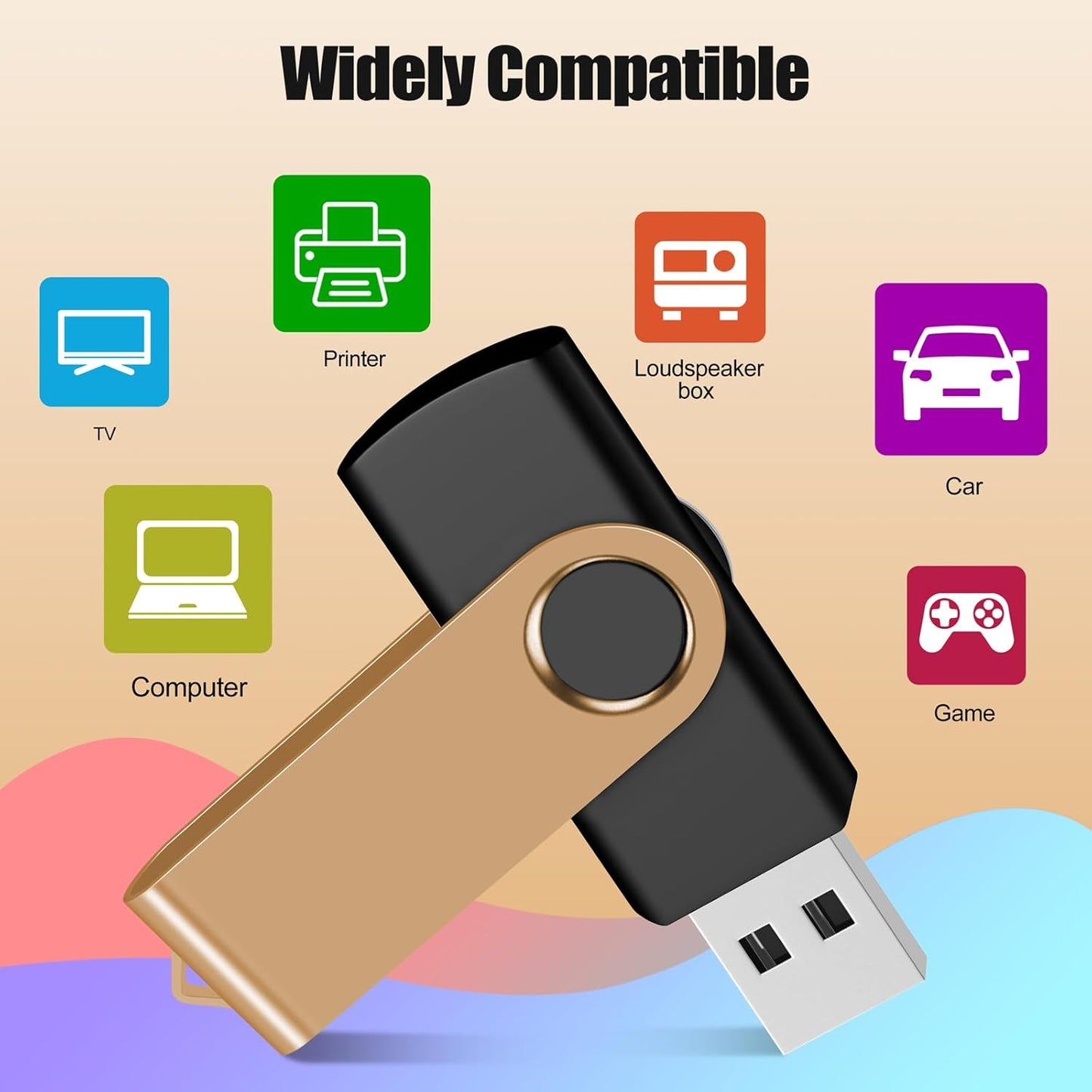 EASTBULL 2GB USB Flash Drive Bulk Thumb Drives 20 Pack with Lanyards USB 2.0 Memory Sticks Zip Drive Pen Drive for Storage and Backup Gold 20PCS 2GB