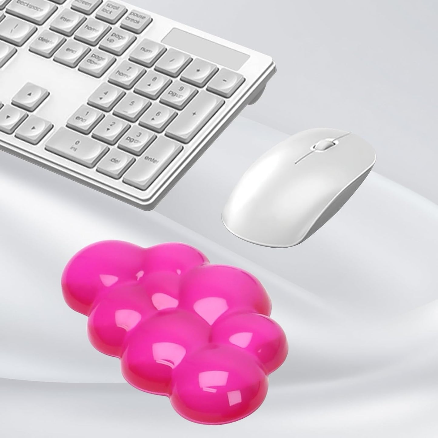 Gel Cloud Mouse Wrist Rest, Cute Wrist Support and Arm Support for Mouse Rest Typing Pain Relief,Suitable for Office/Computer/Laptop/Gaming (Transparent Red)