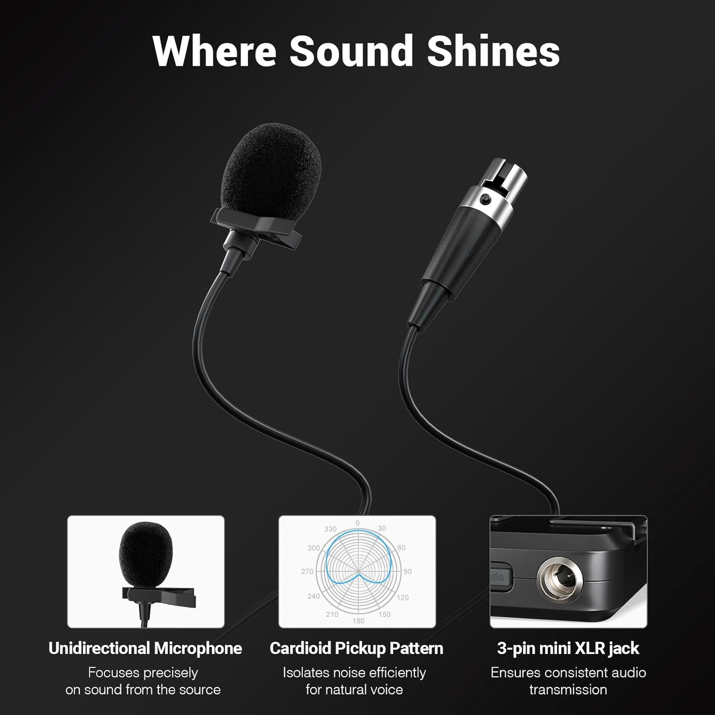 Phenyx Pro Dual UHF Wireless Microphone System,Auto-Scan Cordless Mic Set w/ 2x100 Frequencies, 2 Bodypacks & Headsets/Lapel Microphones for Speaking, Singing, Church, DJ (PTU-71-2B)