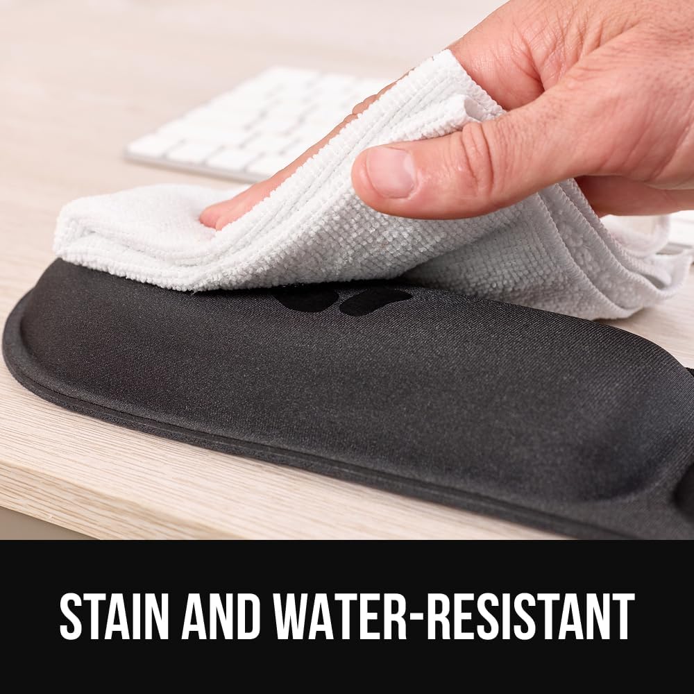 GORILLA GRIP Silky Gel Memory Foam Wrist Rest for Computer Keyboard, Mouse, Foldable Design for Typing Pain Relief, Desk Pads Support Hand and Arm, Mousepad, Stain Resistant, 2 Piece Pad, Jet Black