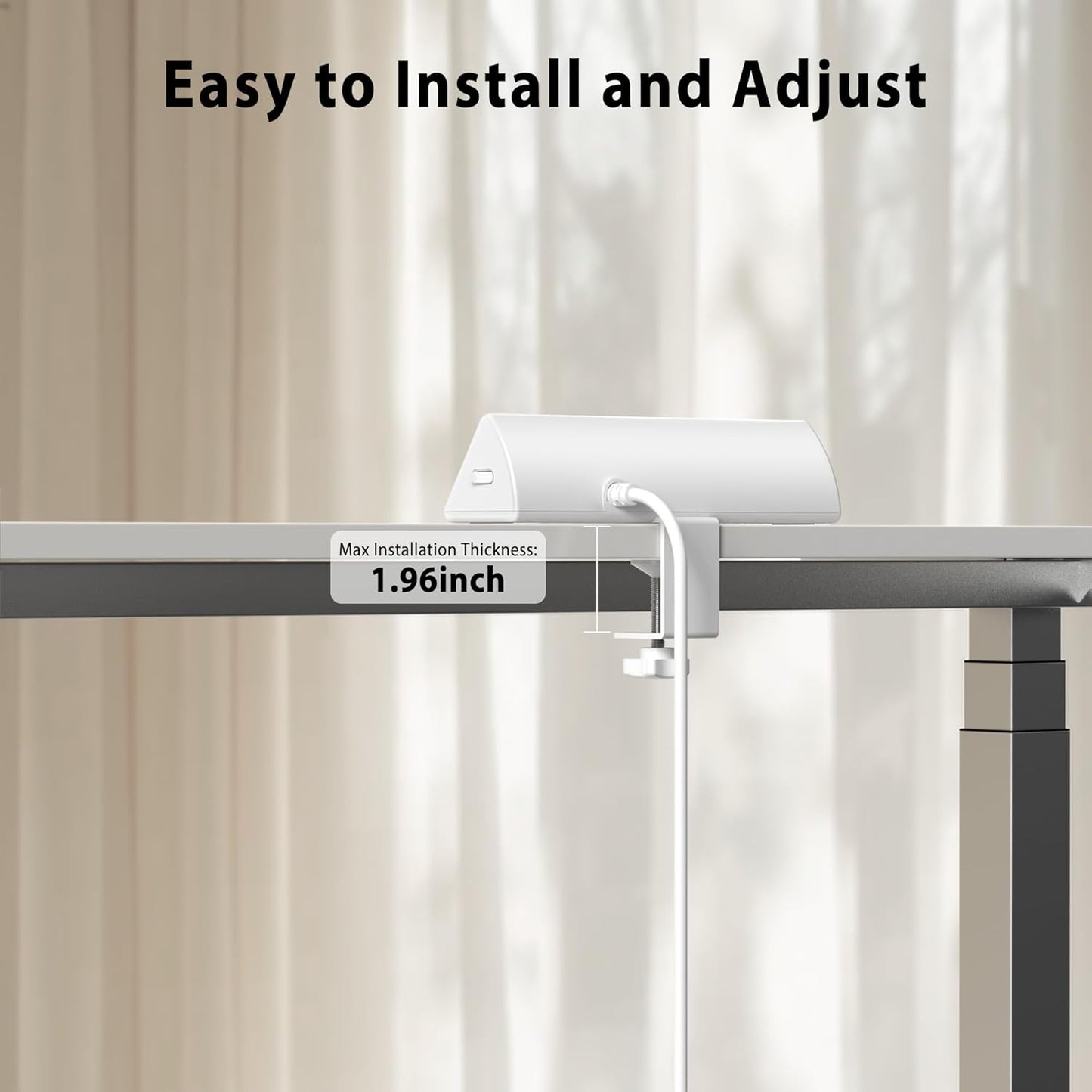 Jgstkcity Desk Clamp Power Strip,20W Fast Charging Station,Surge Protector Nightstand Edge Mount,1875W Extension Cord with Multiple Outlets,2 USB-C,2 USB-A,for Home Office (White, 6 FT)