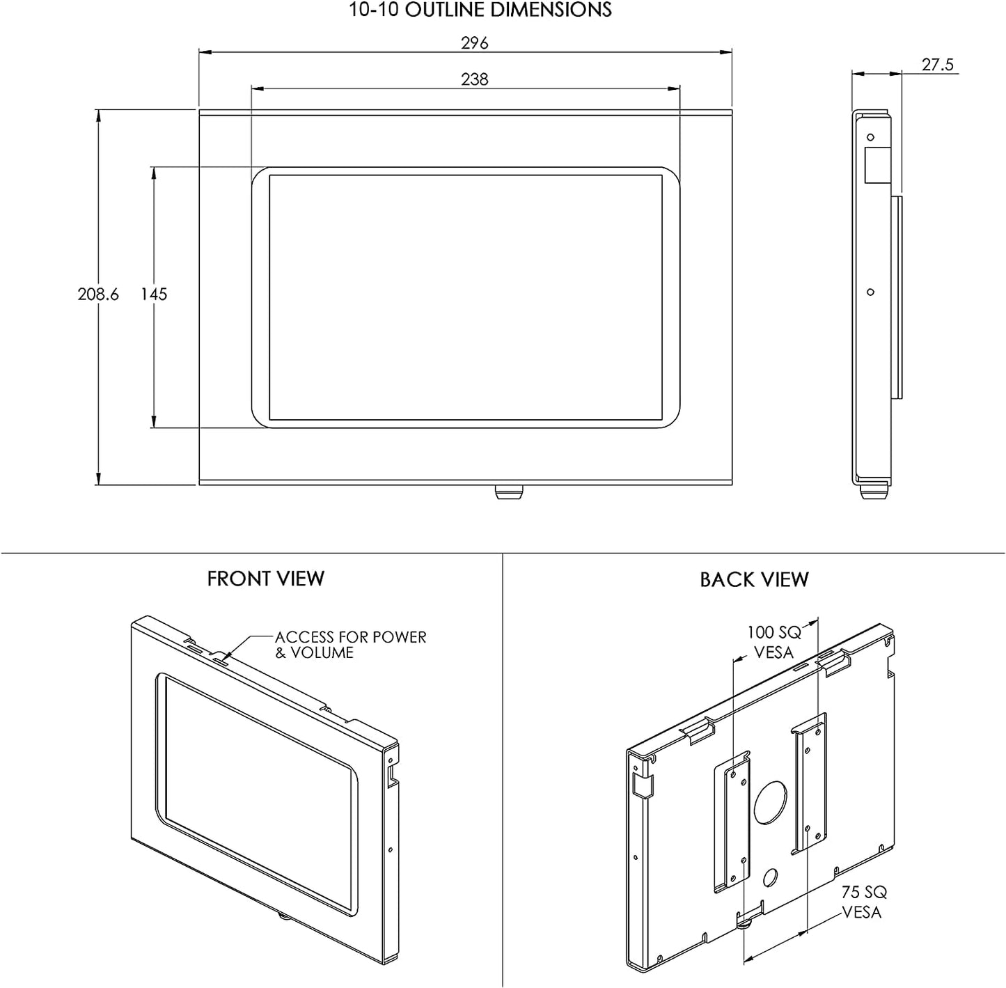 TABcare Locking Anti-Theft Metal Case for Samsung Galaxy TAB A 10.1 2019 Tablet for Kiosk, POS, Store, Show Display, Time Clock (TAB A 10.1 2019 SM-T510, White)