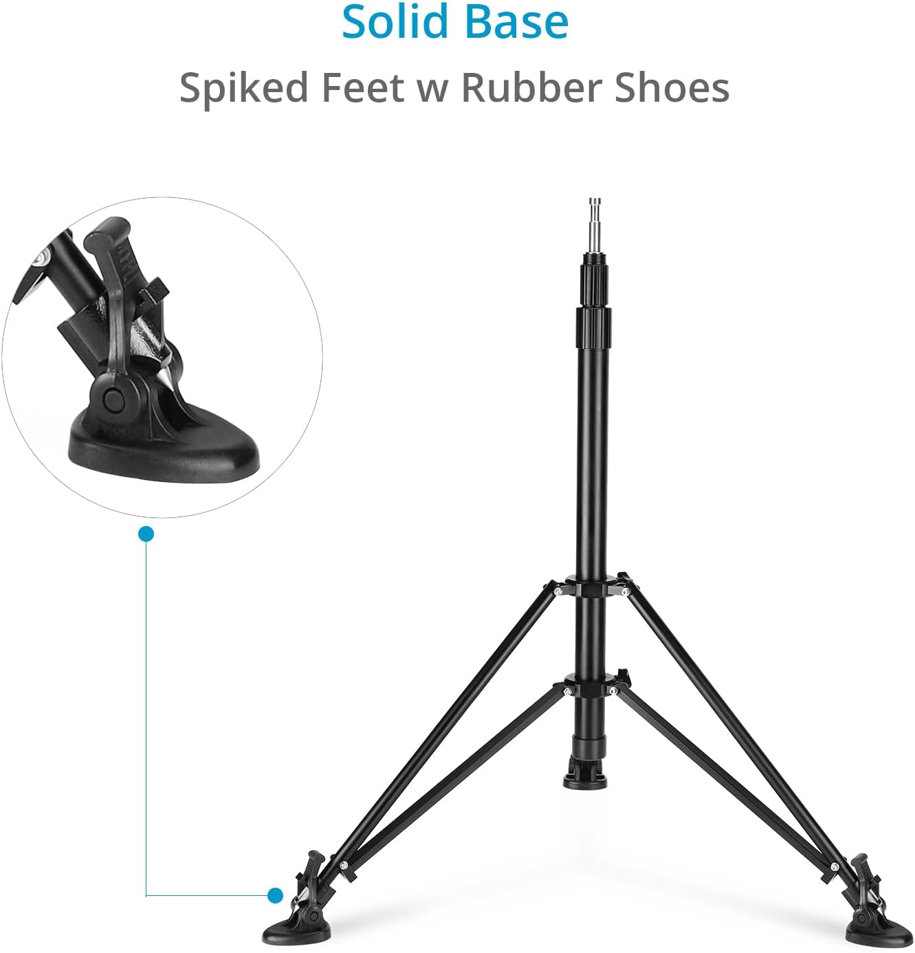 PROAIM 6.25ft 3-Stage PT-Z Camera Support Stand with 5/8” Baby Pin & Detachable Ball Head. Telescopic Design, Spiked Feet with Rubber Shoes, Payload- 20kg/44lb (STD-PT-Z-01)