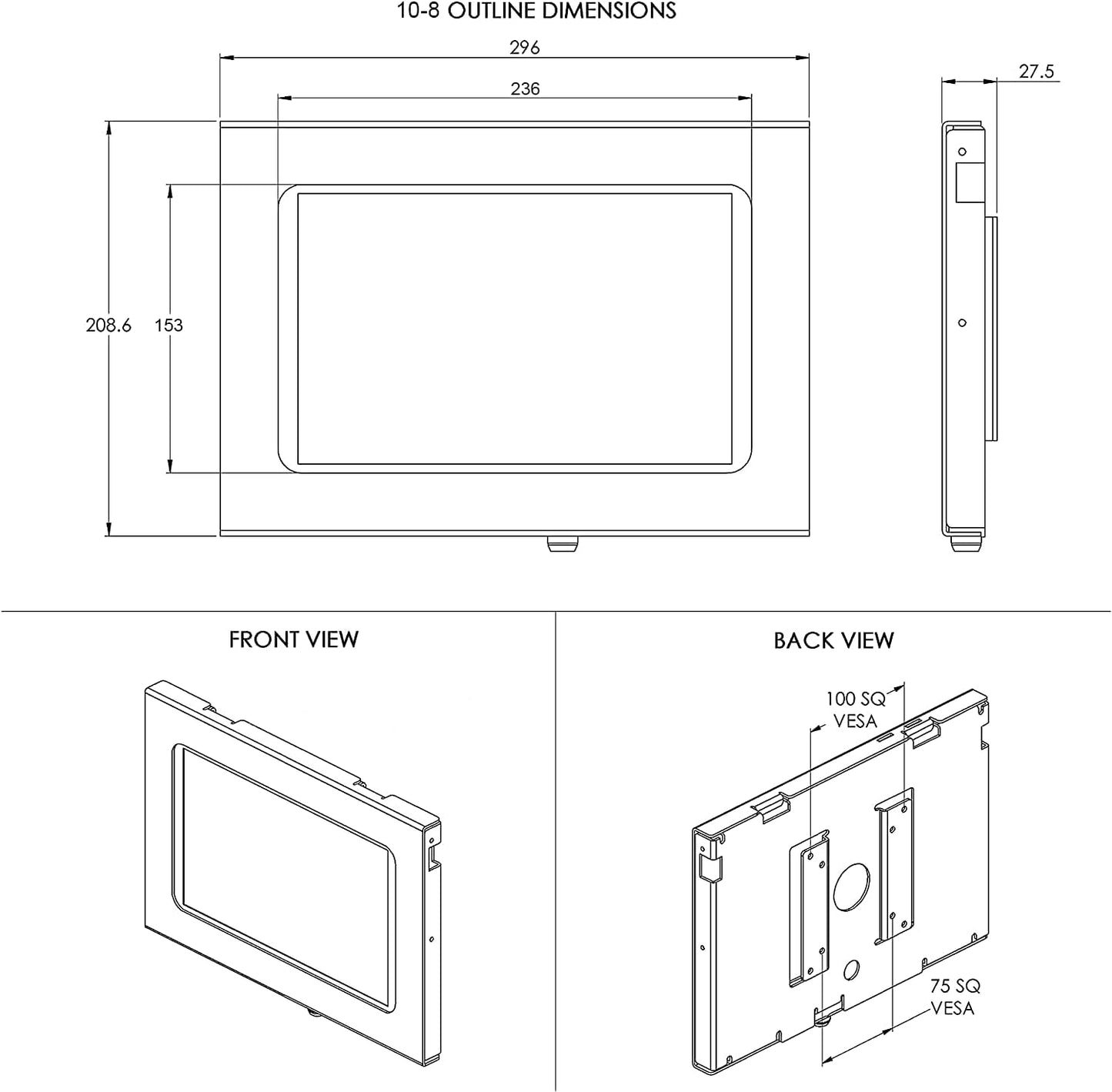 TABcare Locking Security Metal Case for Apple iPad Air 1/2 9.7" for Kiosk, POS, Store, Show Display (White, iPad Air 1/2 9.7)