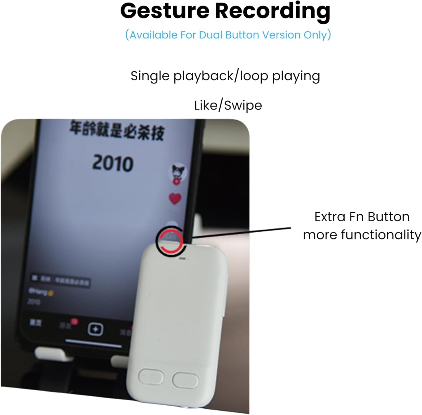 CheerTok Air - TikTok Scrolling Remote Control, Page Turner for Ebook Kindle, Bluetooth Wireless Camera Video Recording Remote for iPhone, iPad, Android, Cell Phones, Smartphones and Tablets