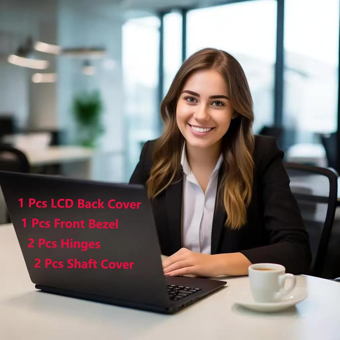 Replacement LCD Back Cover with Front Bezel with Hinges with Shaft Cover for DELL Inspiron 15 3510 3511 3515 3520 3525 3530 Series Laptop 0WPN8 00WPN8 9WC73 09WC73 AP3LE000901 Black