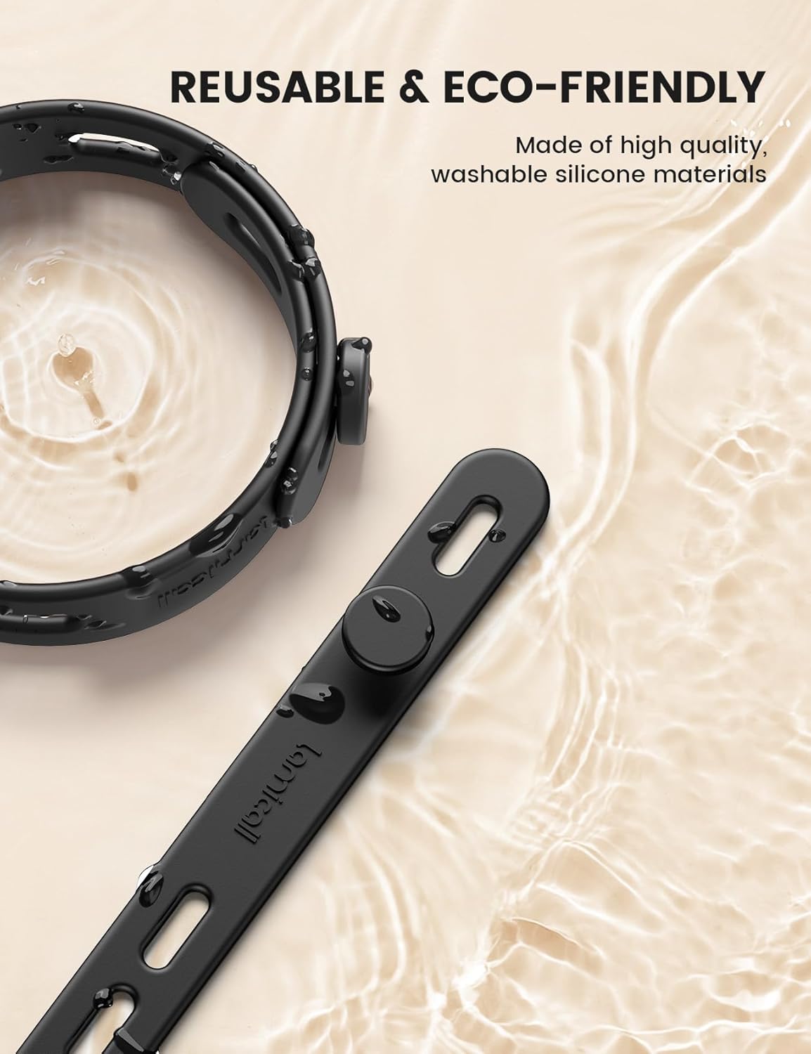 10Pack Silicone Cable Ties Cord Organizer Wrap - Lamicall Durable Reusable Wire Management with Lock Buckle, Elastic Charger Cable Strap Ties, Electrical Cord Keeper for Travel, Home Accessories