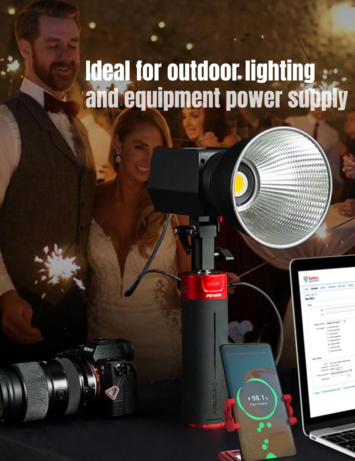 iFootage PD140H 140W Battery Grip – USB-C Portable Charger for Shark Nano Camera Slider,Cameras, Laptops, iPads, and Photography Gear