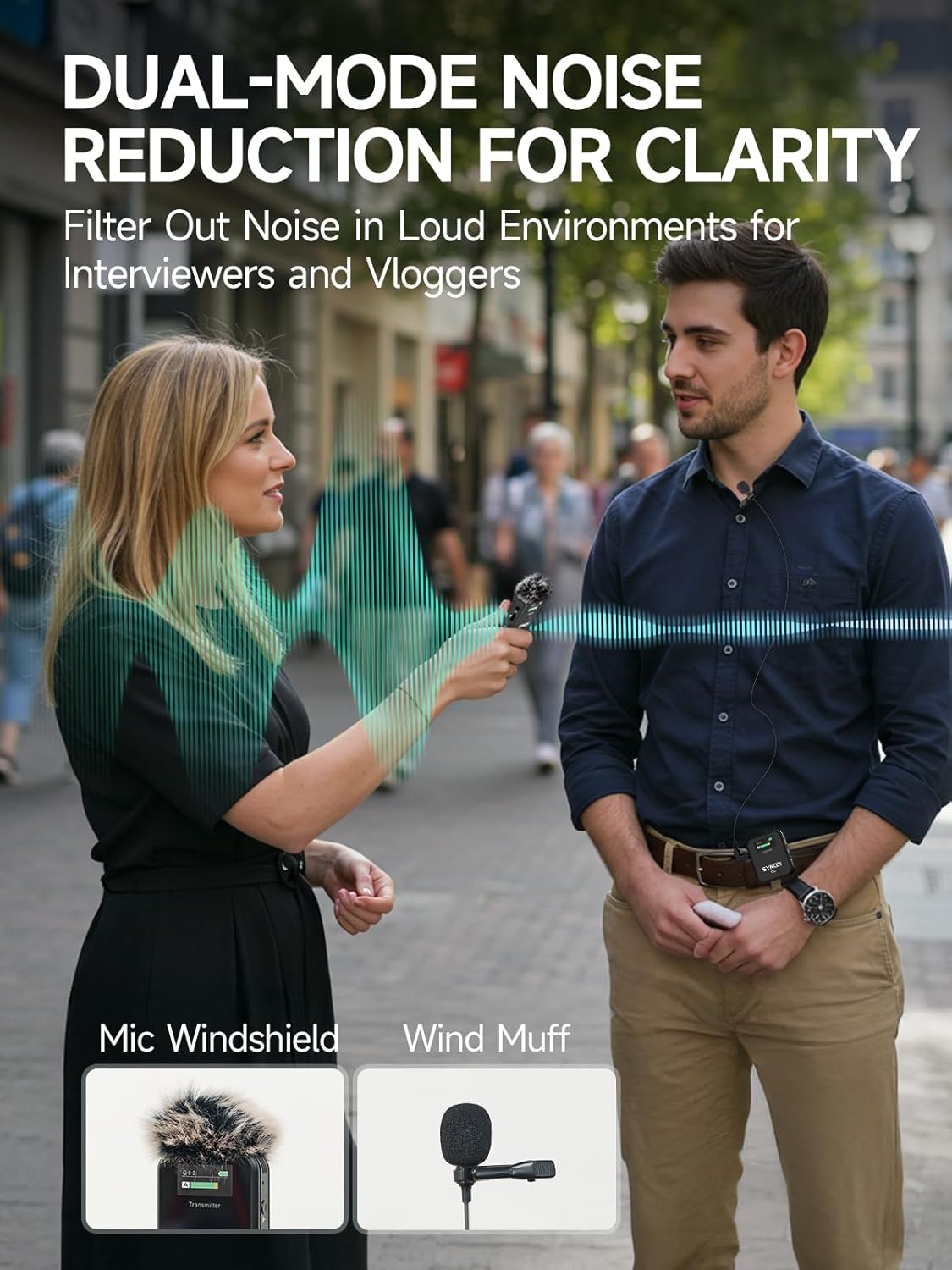 SYNCO Wireless Lavalier Microphone, G2(A2) 2.4G Dual Transmitter 48KHz 24Bit Lapel Mic 656FT 8H for Online Class Vlog Stream YouTube for Camera Smartphone Tablet