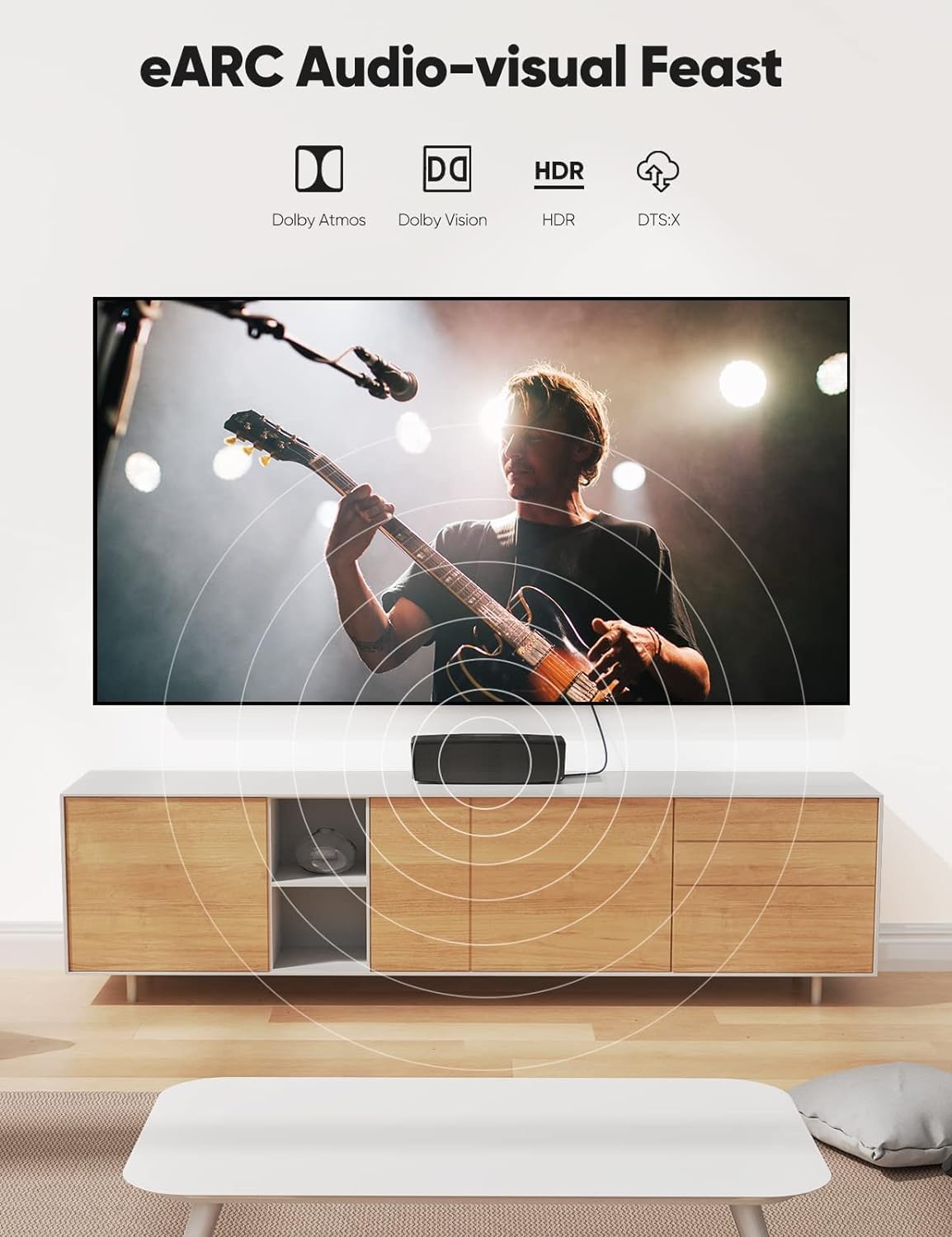 Highwings Long 8K Fiber Optic HDMI Cable 50 FT, 2.1 Unidirectional 48Gbps High-Speed Slim HDMI Braided Cord 8K60Hz 4K120Hz HDR/eARC HDCP 2.2/3D Compatible for PS5 and DVD Player