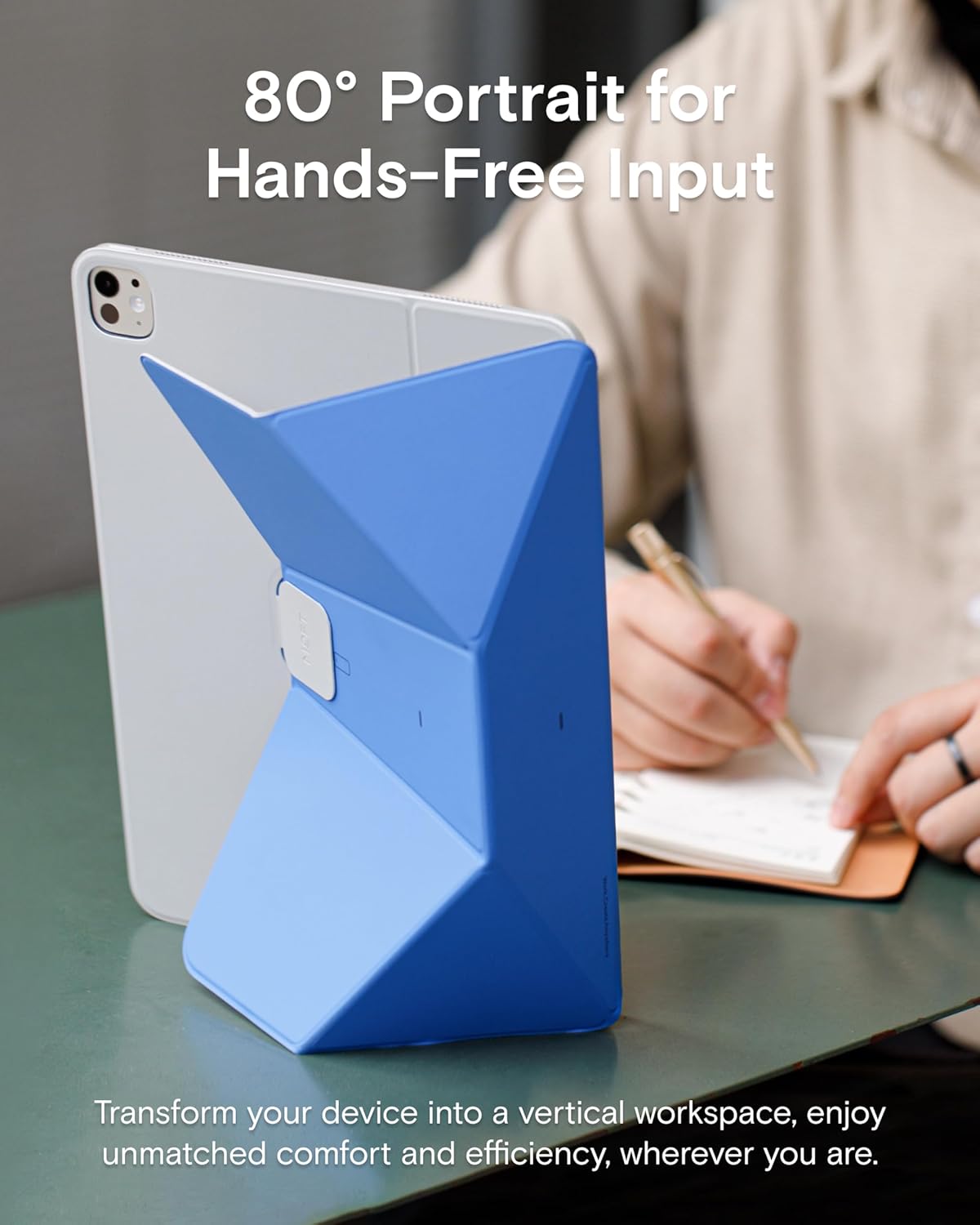 MOFT Dynamic Folio Case for iPad Air 13-inch (M3 2025 / M2 2024),Silm Magnetic Stand Case with 20+ Viewing Angles, Auto Wake/Sleep,Ultra Thin, Panna Cotta x Faded Jeans