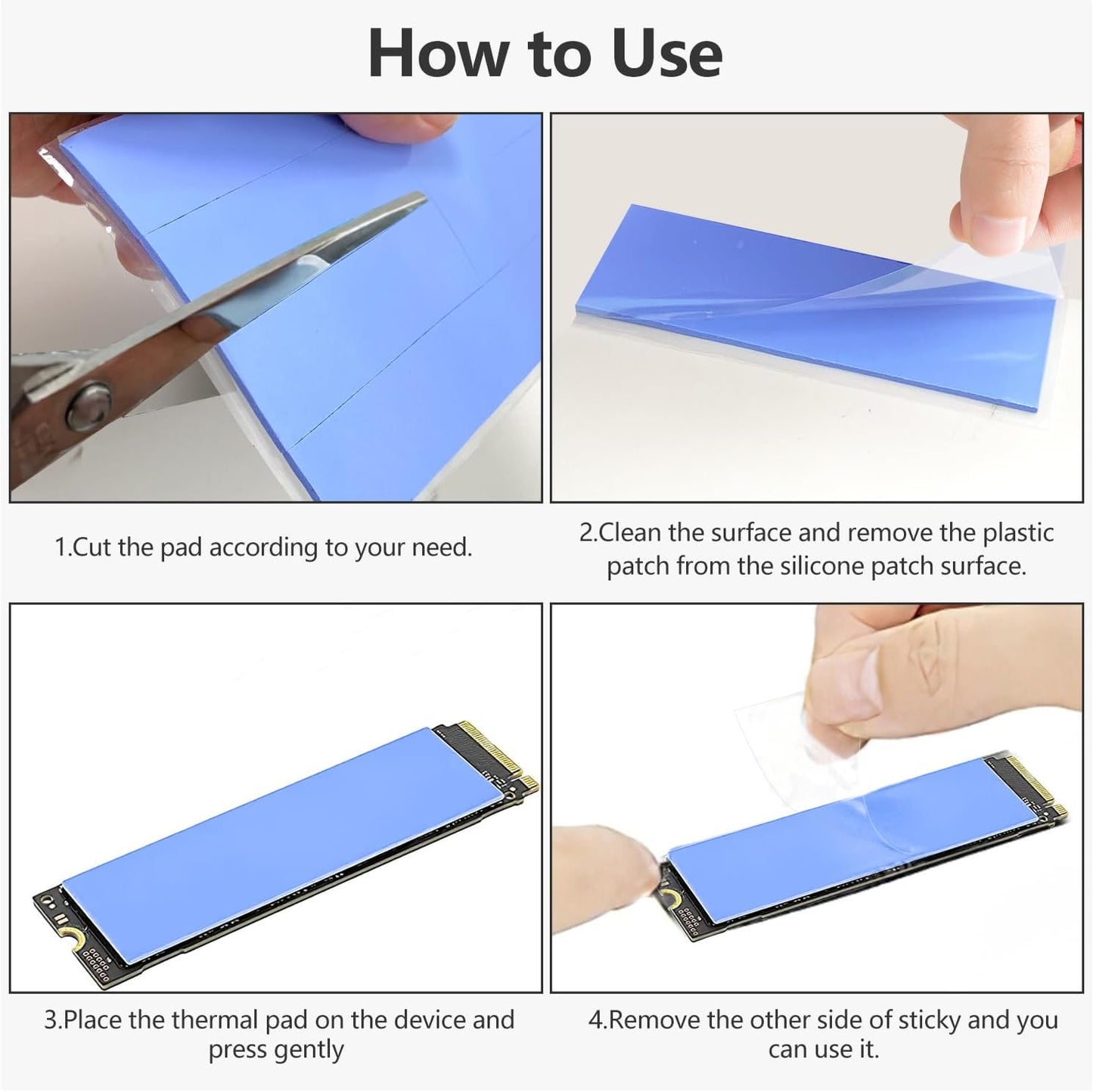 UCEC 30PCS Silicone Thermal Pads GPU, Reusable CPU Thermal Pad GPU Thermal Pads SSD Thermal Pad, Conductive Heatsink 0.5/1.5/ 1mm Thermal Pad for Chip LED IC Heat Conduction, Blue