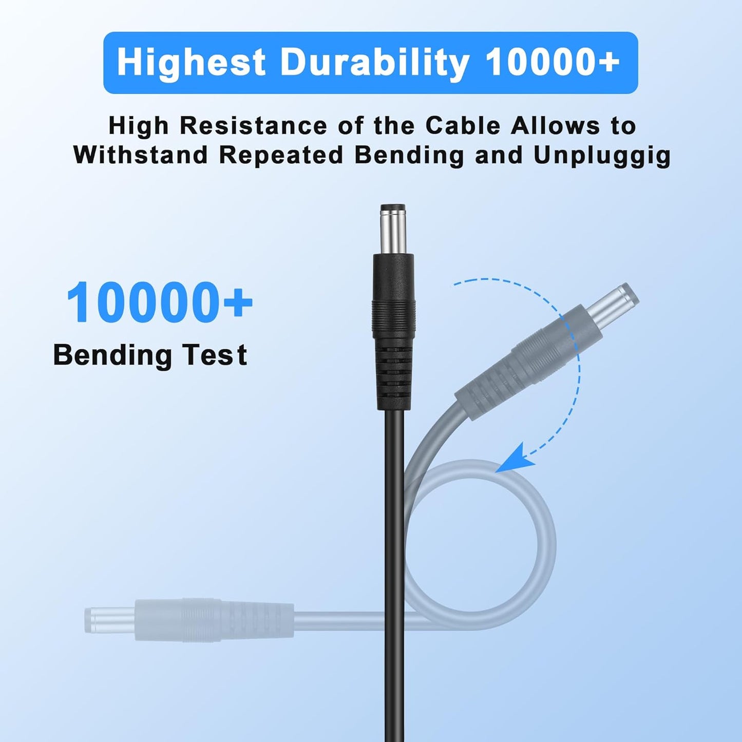 PNGKNYOCN DC 5.5x2.5mm 1 Male to 2 Female Power Supply Splitter Cord 30CM, Y Splitter Adapter Cord ,for CCTV Cameras DVR, LED Light Strip (2-Pack)