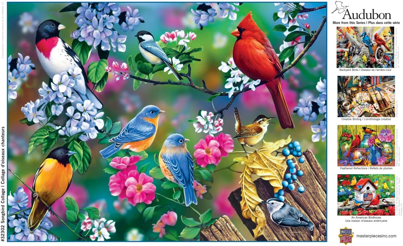 MasterPieces Audubon - Singbird Collage 300pc Ezgrip Puzzle