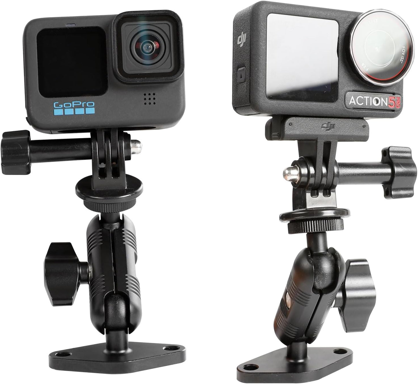 xik Metal 1/4"-20 Mount with Drill Plate Base for Monitors, Action Camera,CCTV Cameras, Camcorders, 360° Rotation Adjustable Camera Mount for Installation on Car Dashboard, Ceiling, and Walls