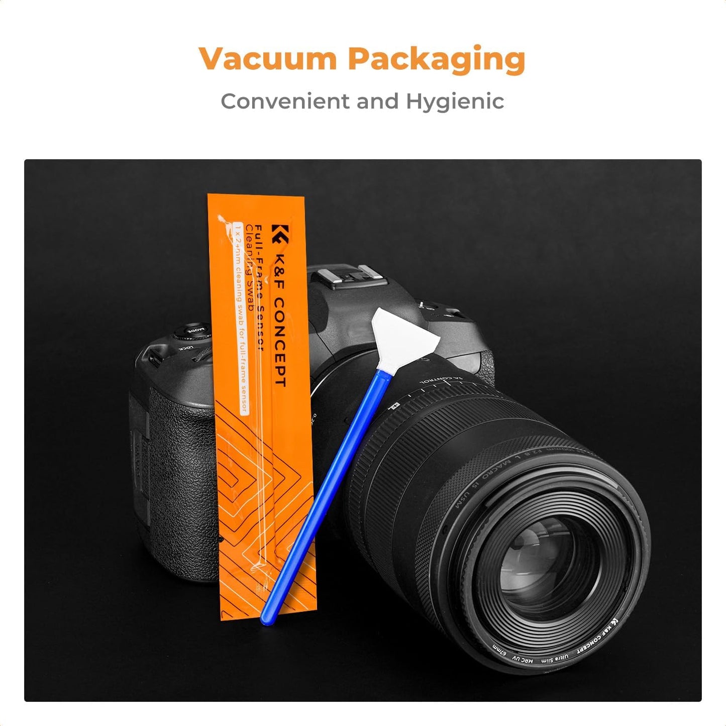 K&F Concept 10 Pack Full-Frame Sensors Cleaning Swabs, DSLR SLR Digital Camera Dry CCD CMOS Clean Swabs Compatible with Nikon Sony Canon DSLR Camera Sensor, 24mm x 20mm