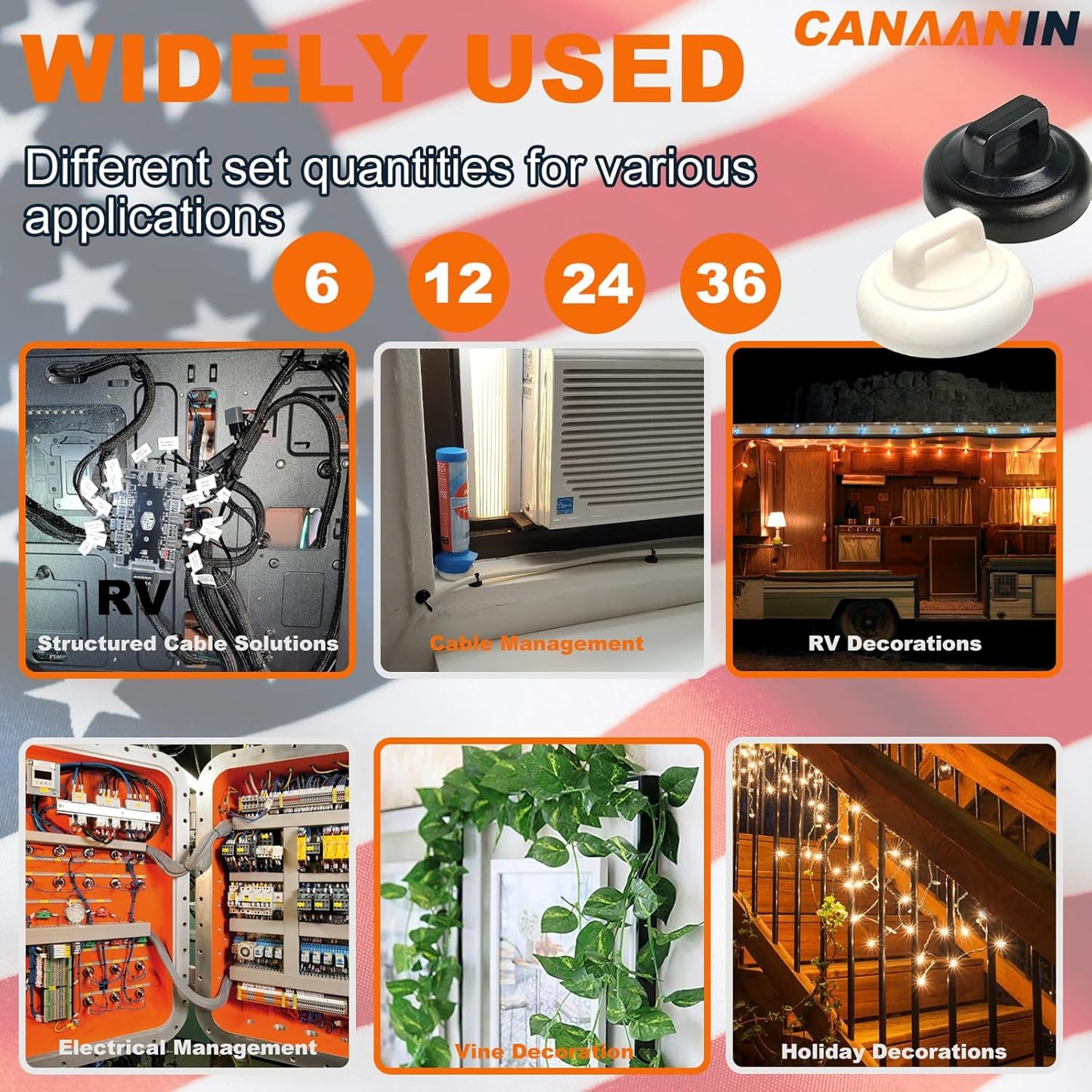 Magnet Zip Tie Mount Magnetic Zip Ties Mount Clips Base Holder Strong Multipurpose Wire Cable Holder Mount Wire Clips Management for Home Office Marine Electrical Wiring (Black, 12 Piece)