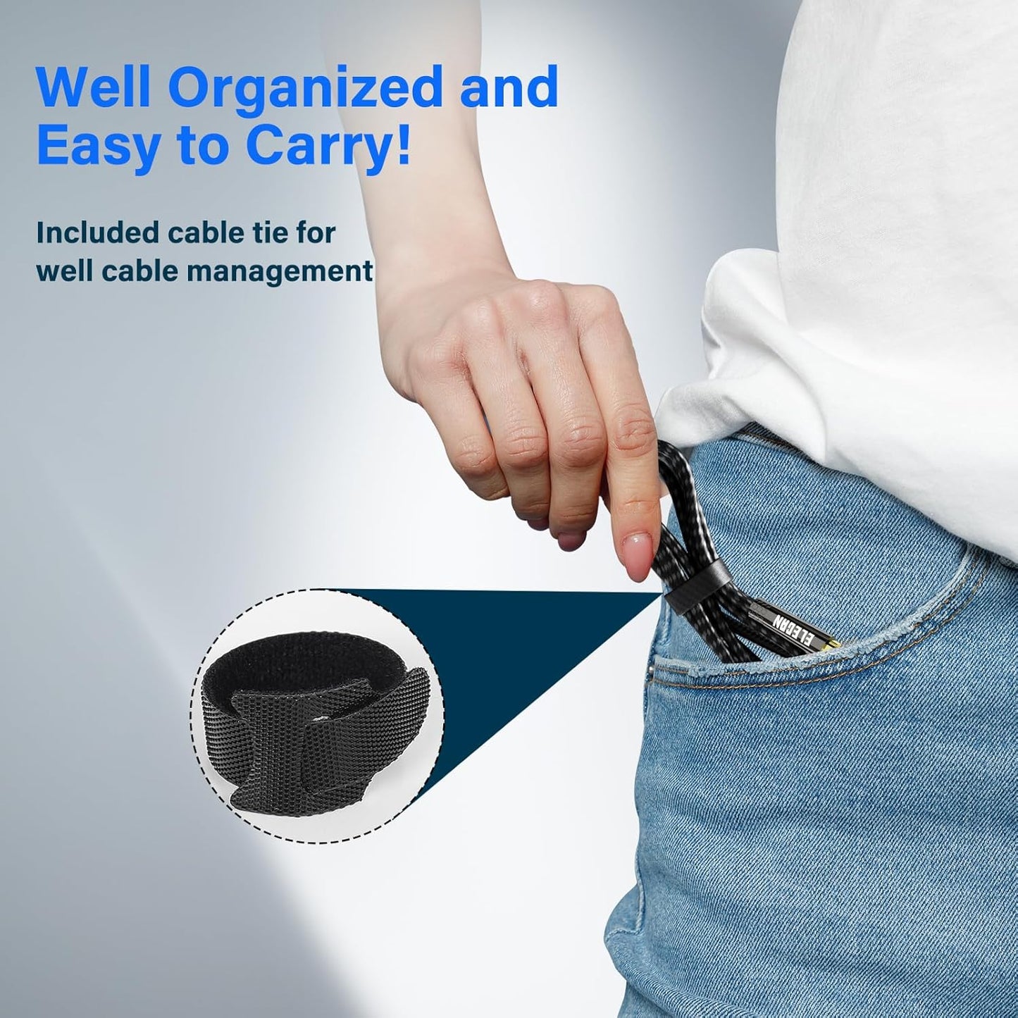 Elecan Headphone Extension Cable 1 Ft/2 Pack, 1/8 Inch 3.5 MM AUX Cord Wire Male to Female, Hi-Fi Sound Thin&Slim Braided TRS Stereo Audio Beats Cable Extender for Car,Home Stereos, Speaker,Phones