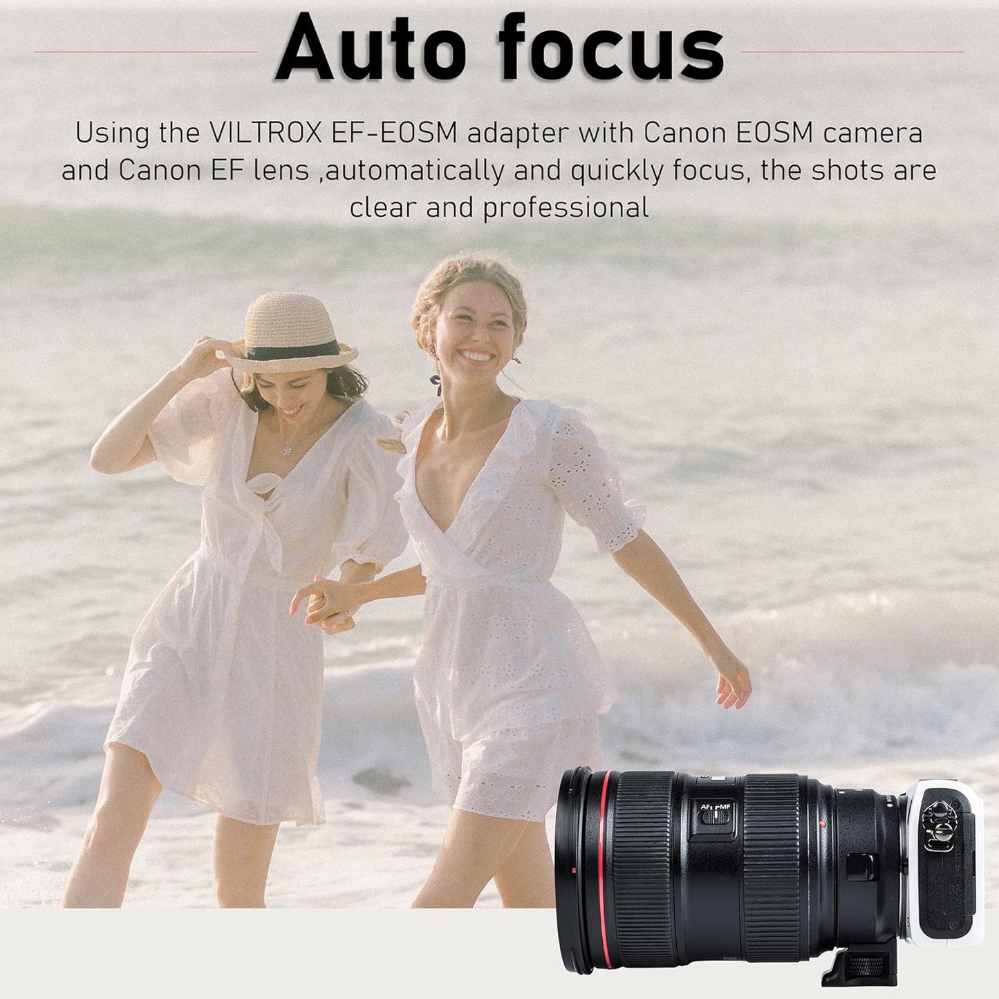 VILTROX EF-EOS M Mount Camera Adapter,Autofocus Lens Converter Ring,EF-M Lens Adapter Compatible with Canon EF/EF-S Series Lens/Canon EOS M Series Mirrorless Camera EOS M1 M2 M3 M5 M6 M10 M100