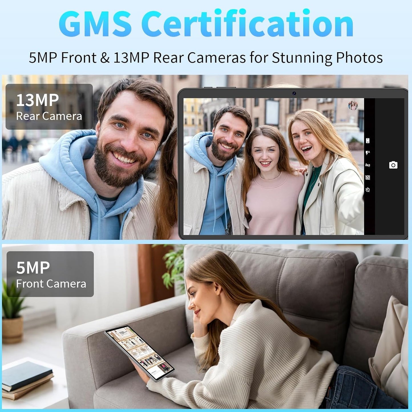 Android 15 Tablet 10 Inch, 26GB RAM+256GB ROM/2TB Expandable Tablet, 2 in 1 Tablets with Keyboard Case Mouse Stylus, 2.0GHz Octa-core CPU, IPS HD Screen, 5G WiFi BT 5.0, 8000mAh Battery (Black)