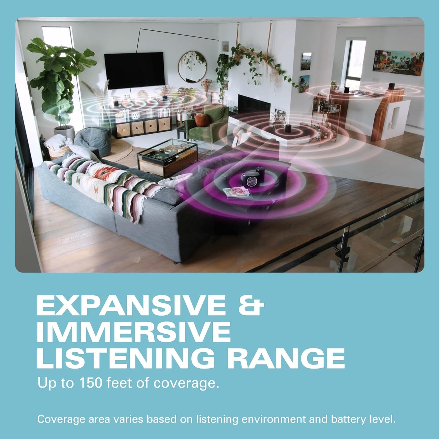 Rocksteady Stadium 2: Four Speakers and One Subwoofer Bundle - Immersive, connectible, and up to 150 ft of Range. Up to 30 Hours of Battery Life.