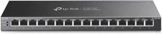 TP-Link TL-SG116P | 16 Port Gigabit PoE Switch | 16 PoE+ Ports @120W | Plug & Play | Extend, Priority & Isolation Mode | PoE Auto Recovery | Fanless | QoS & IGMP Snooping