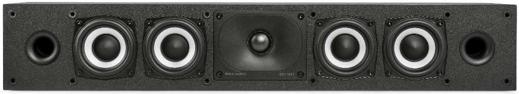 Polk Monitor XT35 Slim Center Channel Speaker - Hi-Res Audio Certified, Dolby Atmos & DTS:X Compatible, 1" Terylene Tweeter & Four 3" Dynamically Balanced Woofer, Wall-Mountable, Midnight Black