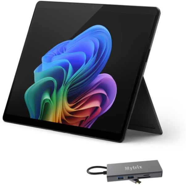 Microsoft Surface Pro 11 Copilot+ PC w/ 11-in-1 Hub, 13” OLED 4K, Touchscreen, Snapdragon X Elite, AI-Enhanced Camera, Long Battery Life, Sustainable, 16GB RAM, 512GB SSD, Win 11 Pro, Black (Renewed)