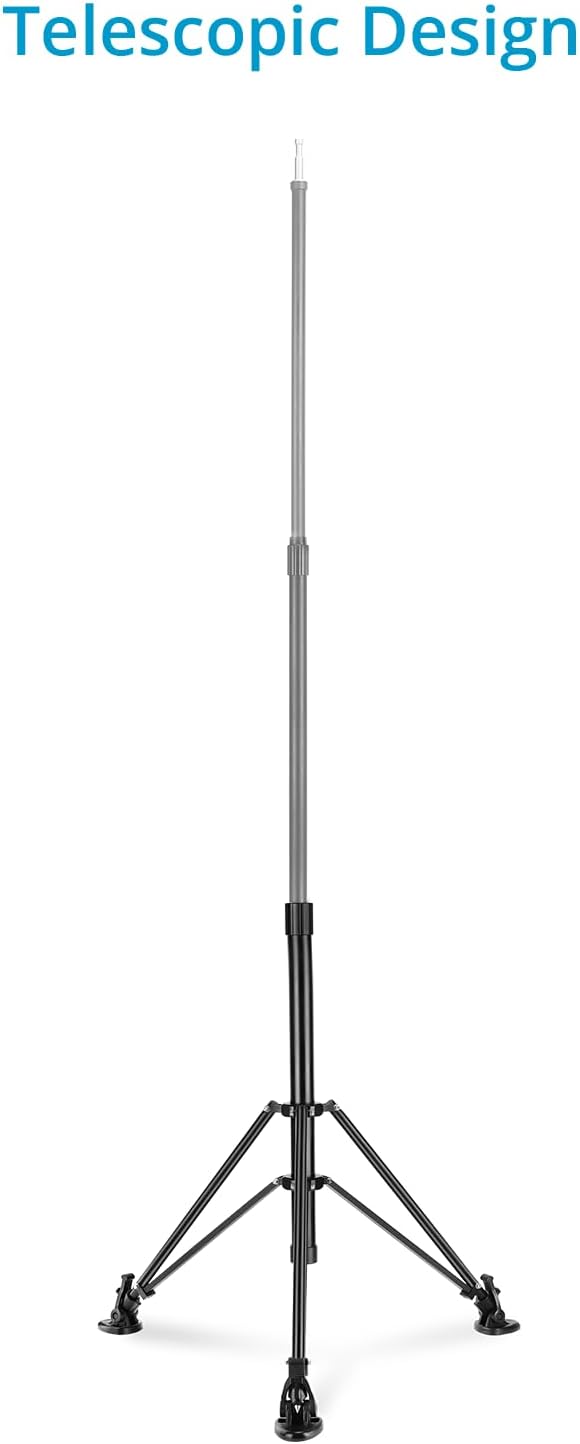 PROAIM 6.25ft 3-Stage PT-Z Camera Support Stand with 5/8” Baby Pin & Detachable Ball Head. Telescopic Design, Spiked Feet with Rubber Shoes, Payload- 20kg/44lb (STD-PT-Z-01)