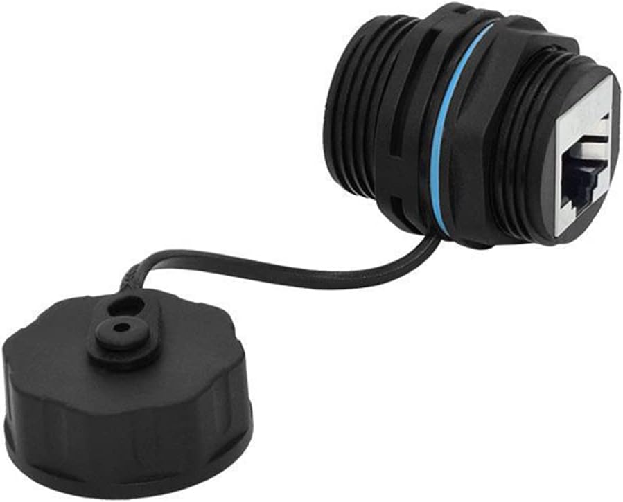 10PCS Panel Mounting Shielded CAT6 RJ45 Waterproof Connector Cat5/5e/6 8P8C Ethernet LAN Cable Coupler Double Head Adapter with Waterproof/Dust Cap