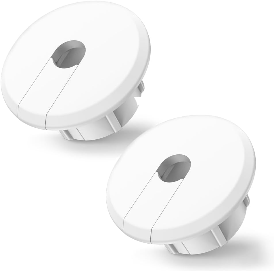 Wall Bushing Grommet for Starlink Dishy Router Ethernet Adapter Cable, Starlink Cable Routing Kit Feed-Through for 1 inch Wall Hole and Furnitures Wire Hole(White, 2 Pack)