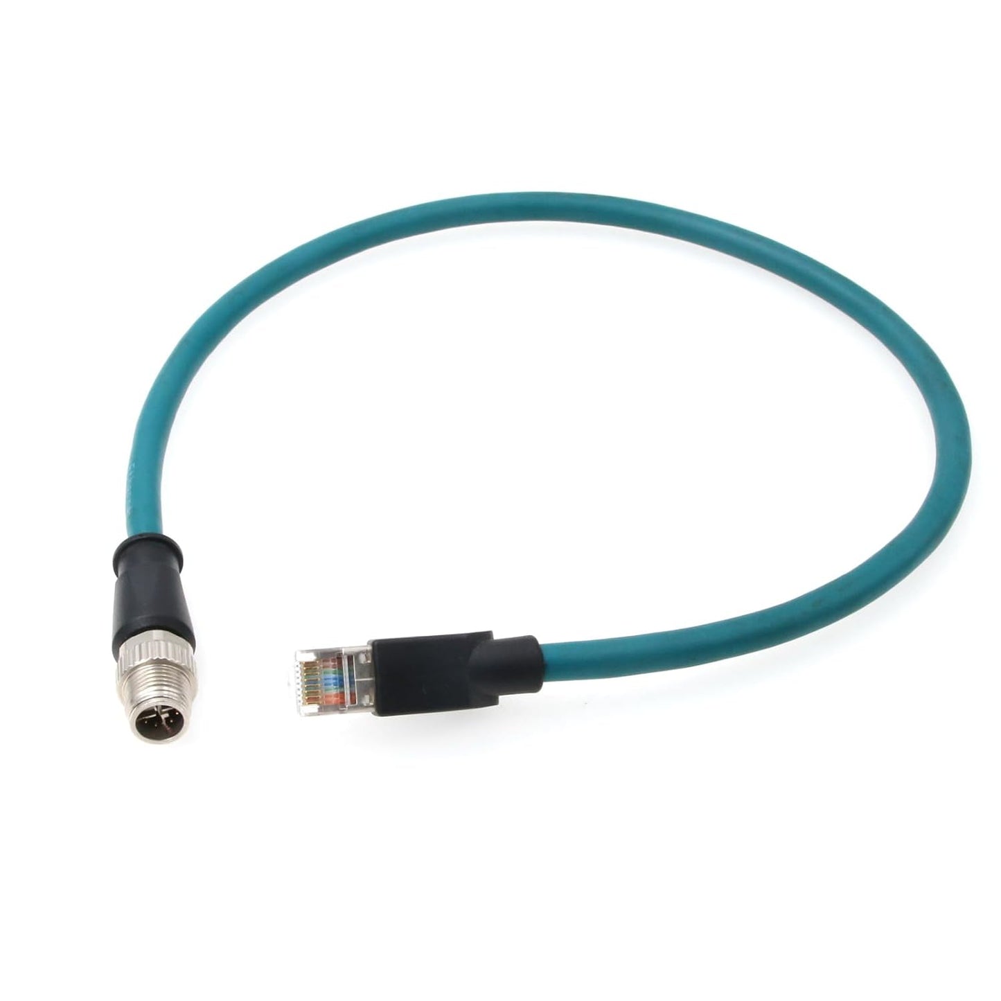 M12 Ethernet 8 Pin X Coded RJ45 CAT7e GigE Cable for Basler Cognex Vision Camera Sensor High Speed Network Switch Router PLC 30cm