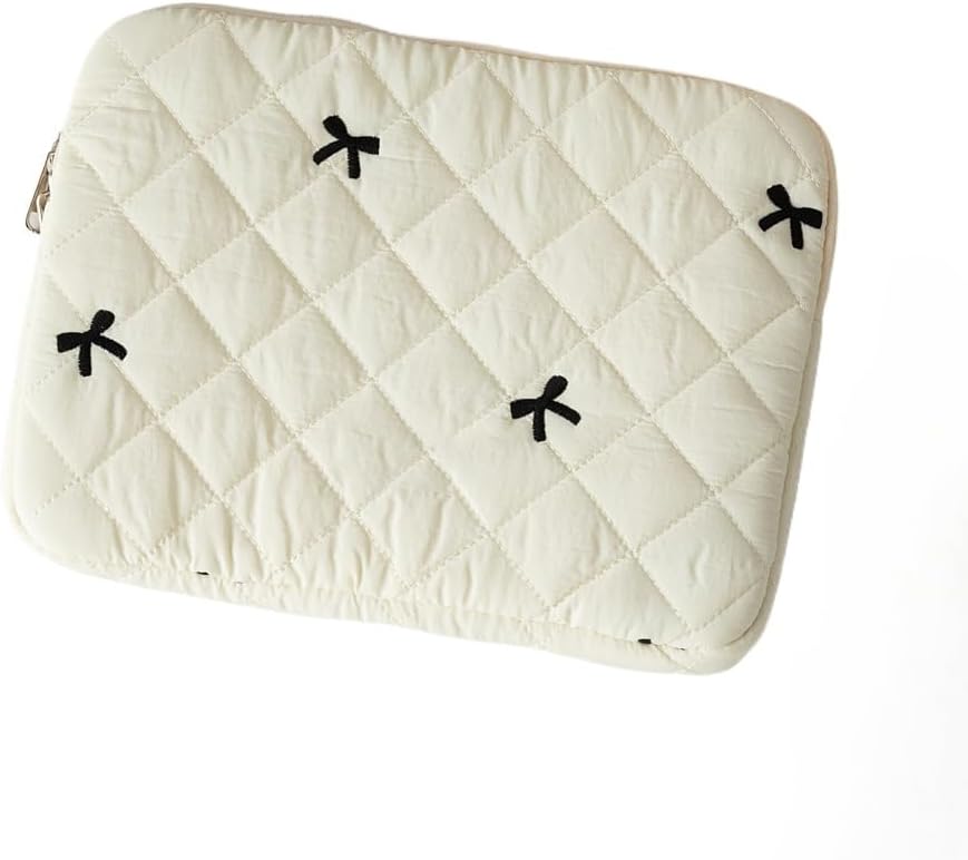Cute Bow Graphic Carrying Laptop Bag Y2K Preppy Laptop Sleeve Case Bag Kawaii Pad Computer Protect Case Pouch (11 inch,White)