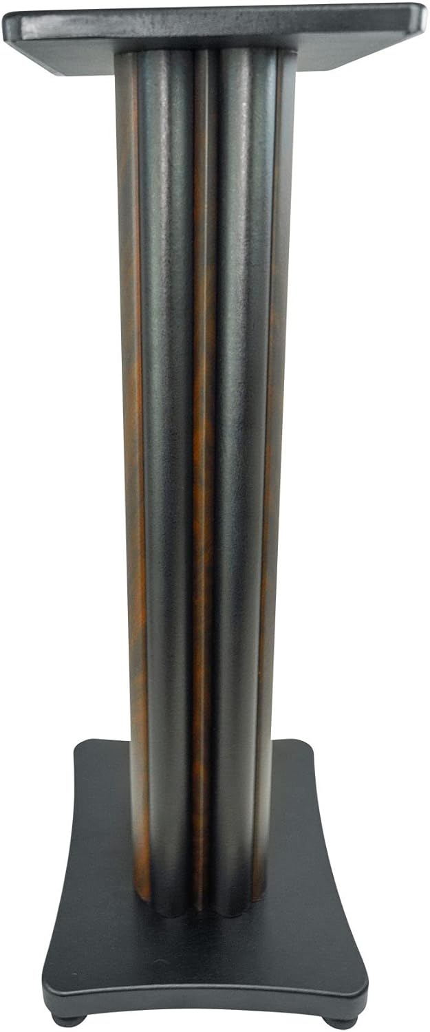 Rockville SS28D Premium 28" Dark Wood Speaker Stands, Solid MDF, Dual Top Plates, 100Lb Capacity, Stable Base for Home Theater & Hi-Fi Audio