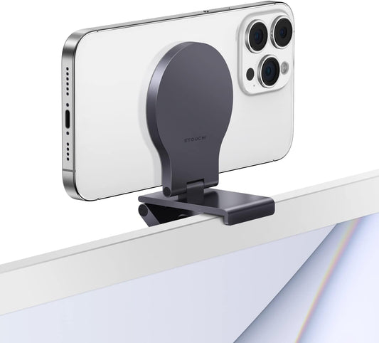 Stouchi Continuity Camera Mount for Desktop Monitor, iMac Compatible iPhone Webcam Mount with Mag-Safe for Mac Desktops and Displays, Apple TV 4K