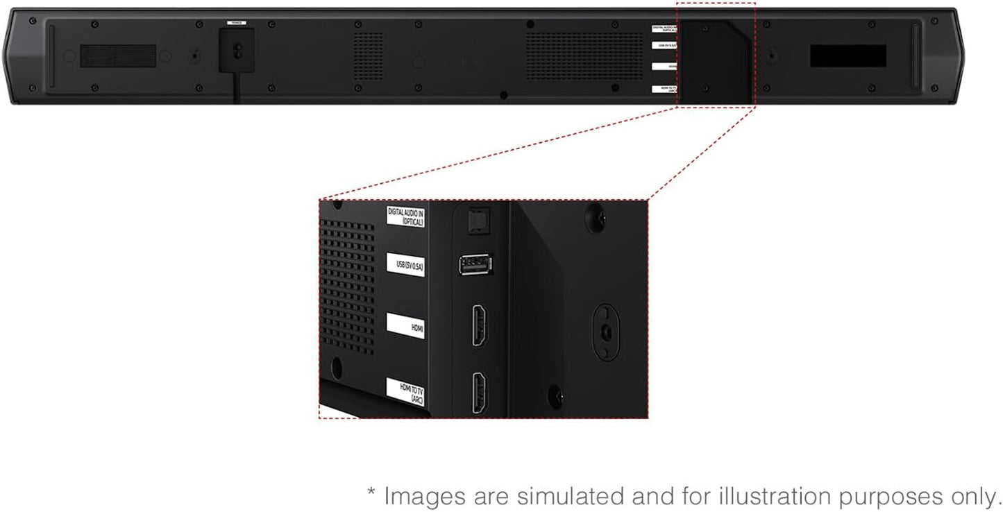 Samsung B-Series Soundbar HW-B750F 5.1 ch Subwoofer (2025 Model) Voice Enhance Mode, Q-Symphony, Adaptive Sound