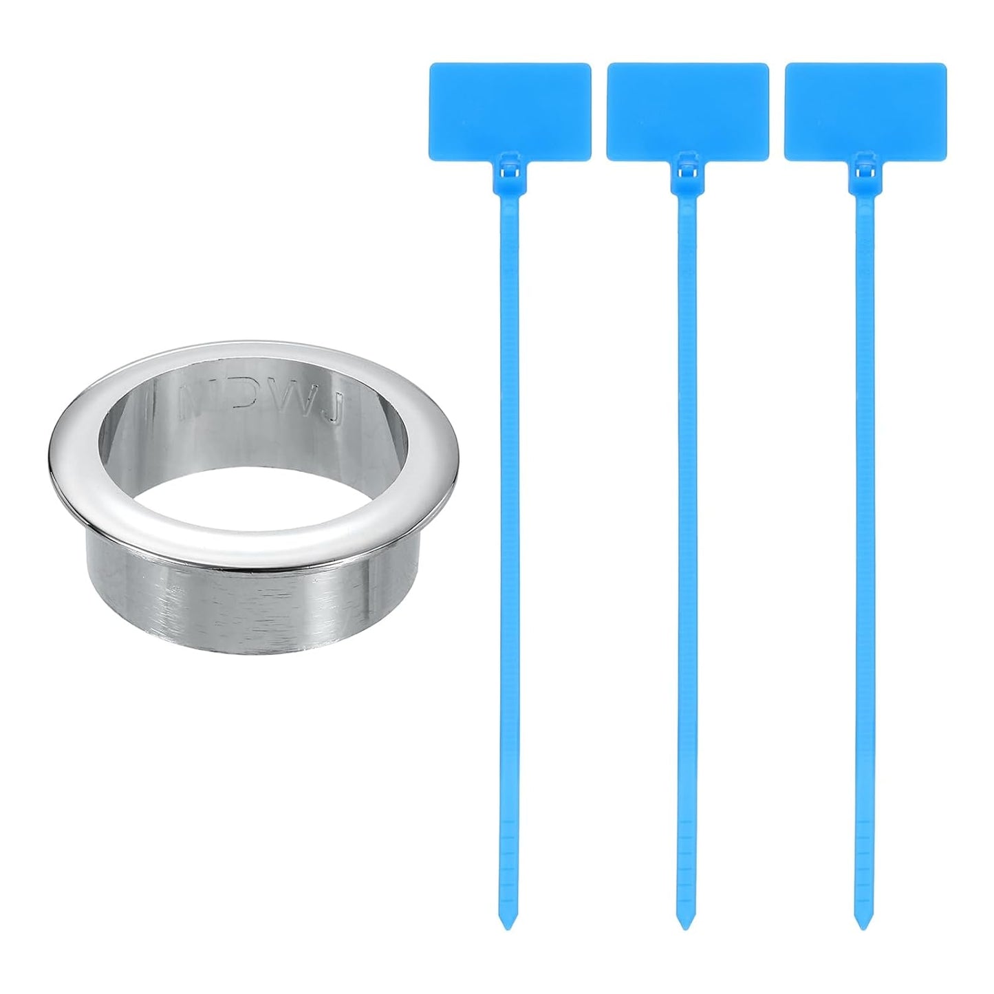 uxcell Desk Grommet, 1-9/16" (40mm) Zinc Alloy Cable Hole Cover Wire Cord Organizer with Marked Cable Ties for Home Office Desktop Wire, Silver Tone