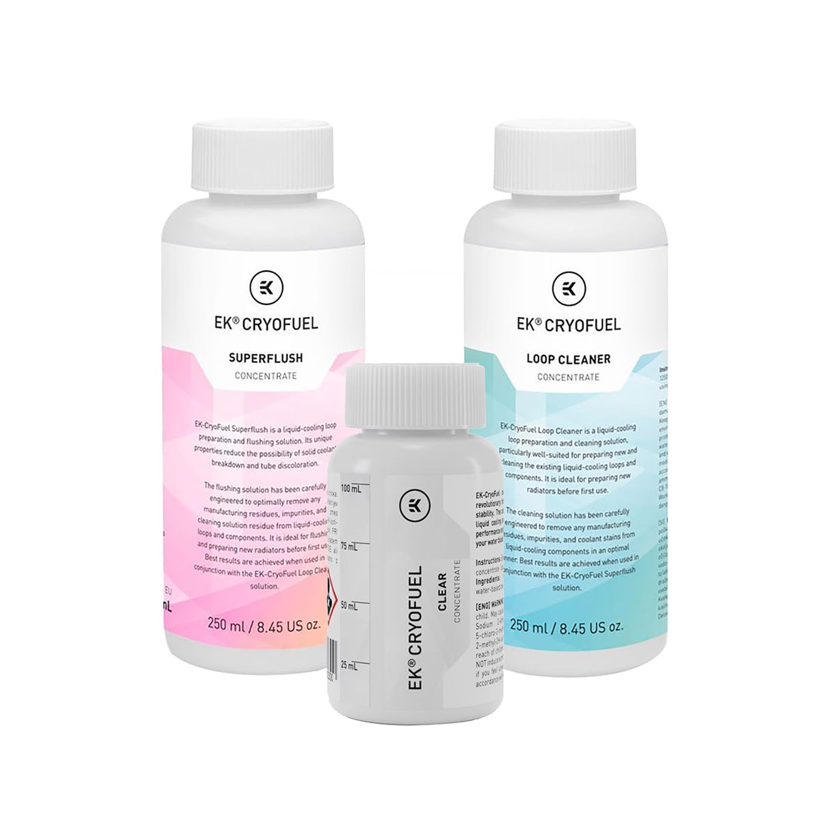 EKWB EK-CryoFuel Clear 100ml Concentrate PC Coolant and Loop Cleaner + Superflush Concentrate Bundle