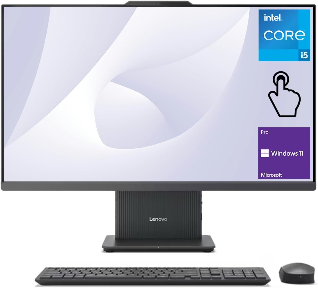 Lenovo 2024 IdeaCentre I Business All-in-One, 27" FHD Touchscreen 100Hz, i5-13420H, 16GB DDR5 RAM, 1TB SSD, Wireless Charging Base, Wireless KB & Mouse, Wi-Fi 6, Windows 11 Pro, Grey