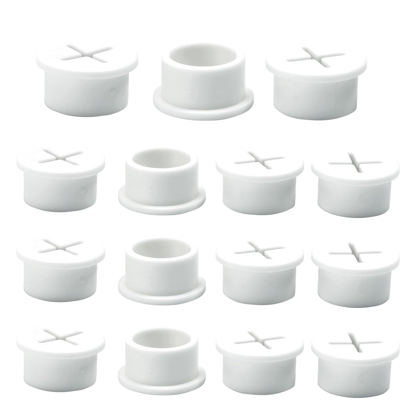 Desk Grommet, 3/4 in 20 mm Silicone Rubber Grommets, White Desk Hole Cover for Cables, Flexible Wall Cord Pass Through Grommet for Office Table Computer Home Furniture Wire Organizer-15 Pcs