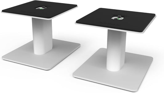 Kanto SP6HD Desktop Speaker Stands for Medium/Large Bookshelf Speakers & Mid-Size/Full-Size 4”-7” Studio Monitors | 6" Tall | White | Pair
