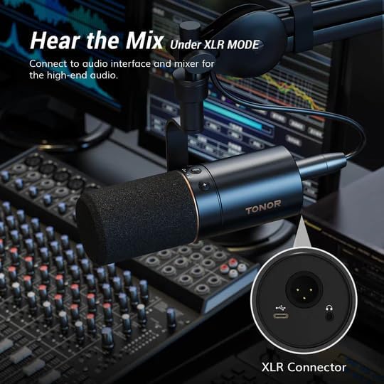 TONOR Dynamic Microphone, XLR/USB Microphone for Podcast, Recording, Streaming, Gaming, XLR Cardioid Studio Mic with Quick Mute, 3.5mm Headphone Jack, Volume Control, TD510